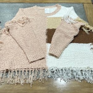 Oversized fun fringe sweater NWT size large